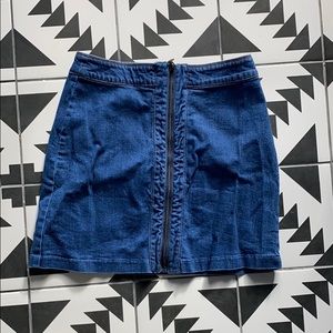 H&M zip front denim mini skirt